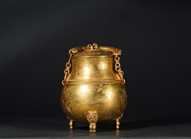 Han Dynasty silver gilt extraction pot