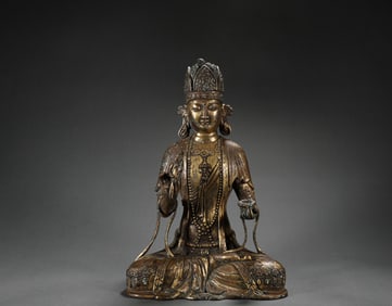 Gilt bronze Buddha statue in Northern Qi period