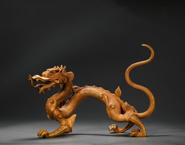 Bronze gilt dragon of Tang Dynasty