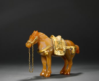 Tang Dynasty agate war horse