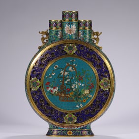 Qing Dynasty Cloisonne Three-Hole Bottle