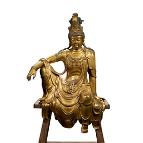 Qing Dynasty Bronze Gilt Buddha Statue