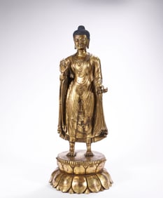 13th Century Bronze Gilt Buddha Statue