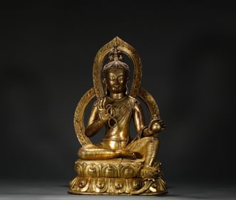 Ming Dynasty Bronze Gilt Buddha Statue