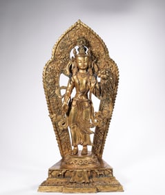Ming Dynasty Bronze Gilt Buddha Statue