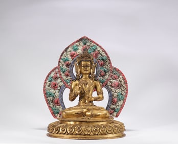 Ming Dynasty Bronze Gilt Buddha Statue