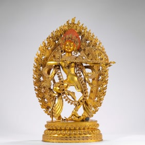 Ming Dynasty Bronze Gilt Buddha Statue