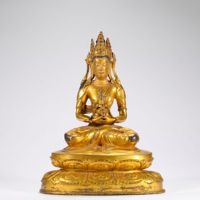Ming Dynasty Bronze Gilt Buddha Statue