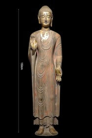 Before Ming Dynasty Gilding Painted Buddha Statue