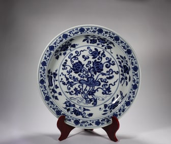 Ming Dynasty Blue and White Appreciatioin Plate