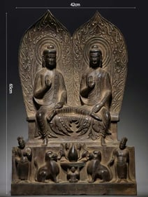 Before Ming Dynasty Shakya Treasure Double Buddha Statue