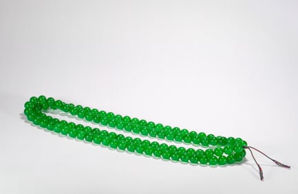 Qing Dynasty Jadeite 108 Buddha Beads