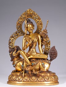 Qing Dynasty Bronze Gilt Buddha Statue