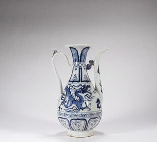 Qing Dynasty Blue and White Holding Pot