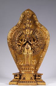 Qing Dynasty Bronze Gilt Buddha Statue