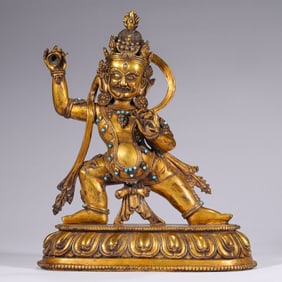 Qing Dynasty Bronze Gilt Buddha Statue