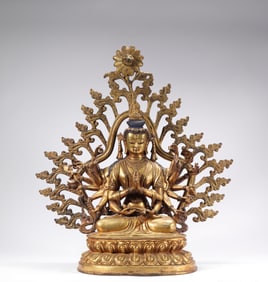Ming Dynasty Bronze Gilt Buddha Statue
