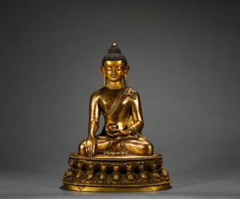 Ming Dynasty Bronze Gilt Buddha Statue