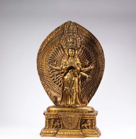 Ming Dynasty Bronze Gil t Guanyin Statue