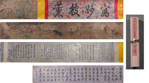 Zhao Mengfu Horse Painting Boutique Long Scroll