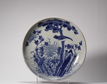Qing Dynasty Blue and White Plate