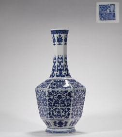 Qing Dynasty Blue and White Appreciation Bottle