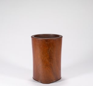 Qing Dynasty Yellow Pear Pen Container