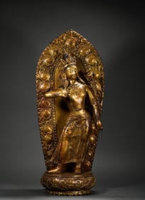 Ming Dynasty Bronze Gilt Buddha Statue