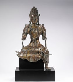 8th Century Bronze Gilt Buddha Statue
