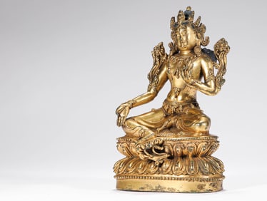 Ming Dynasty Bronze Gilt Buddha Statue