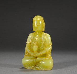 Ming Dynasty Hetian Yellow Jade Buddha