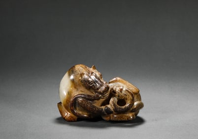 Tang Dynasty Hetian Jade Auspicious Beast