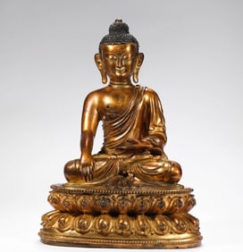Ming Dynasty Bronze Gilt Buddha Statue