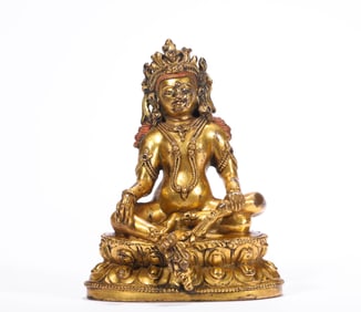 Qing Dynasty Bronze Gilt Buddha Statue