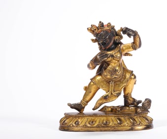 Ming Dynasty Bronze Gilt Buddha Statue