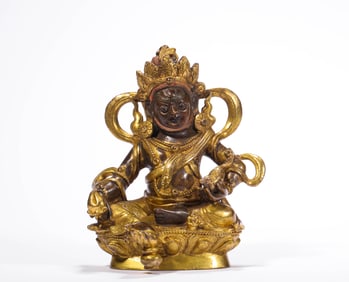 Ming Dynasty Bronze Gilt Statue of The God of Wealth