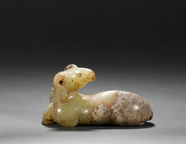 Han Dynasty Hetian Jade Auspicious Beast