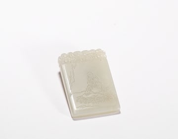 Qing Dynasty Hetian Jade Buddha Brand