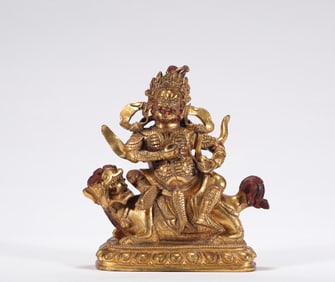 Ming Dynasty Bronze Gilt Statue of the Yellow God of Wealth