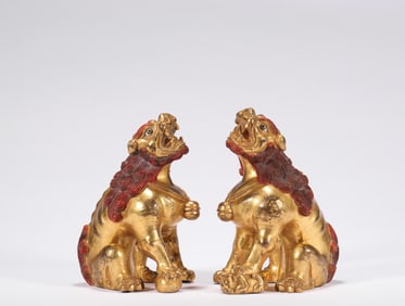 Ming Dynasty Bronze Gilt Auspicious Beast