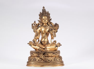Ming Dynasty Bronze Gilt Buddha Statue