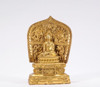 Ming Dynasty Bronze Gilt Buddha Statue