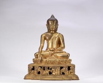 Ming Dynasty Bronze Gilt Buddha Statue