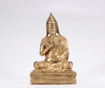 Qing Dynasty Bronze Gilt Buddha Statue