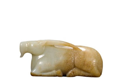 A Hetian  J ade  S heep with  I nscriptions, Han Dynasty, China