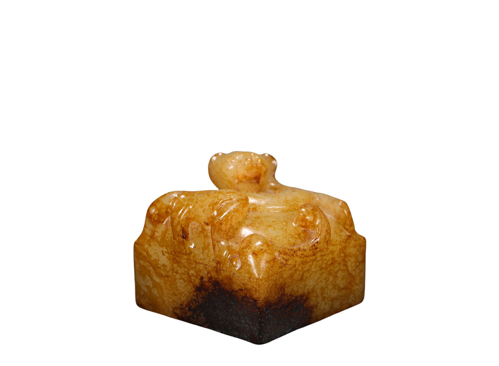 A Hetian J ade S eal, Han Dynasty, China: High:2.6cm,Wide:3.1cm,Weight:50g