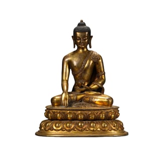 A Bronze Gilt Buddha Statue, Ming Dynasty, China