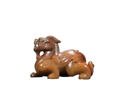 A Hetian  Jade Auspicious B east, Tang Dynasty, China