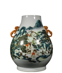 A Qianlong  D eer  Pattern Vessel , Qing Dynasty, China