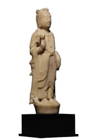 Before Ming Dynasty   White  Marble  Bodhisattva  S tatue , China